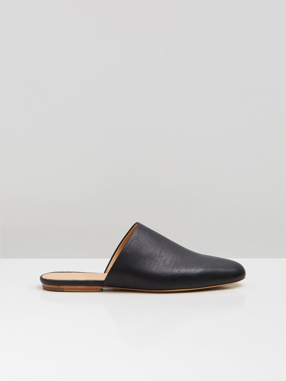 Jil Sander navy Black Leather Slip-On Women’s Mule - Picture 2 of 11